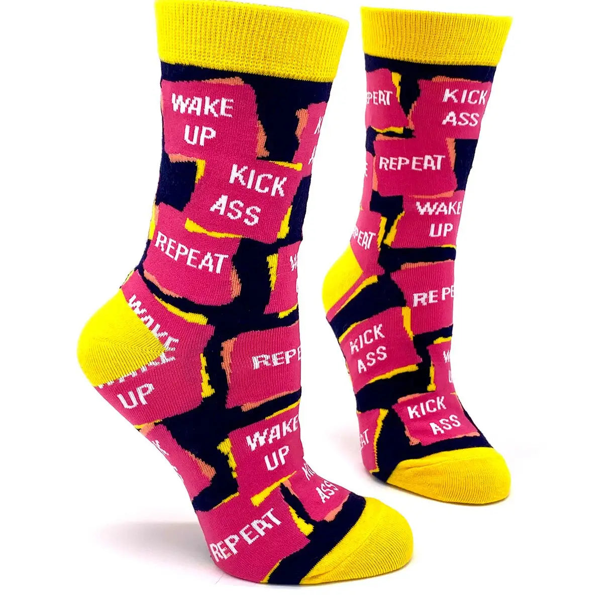Wake Up Kick Ass Repeat Women's Crew Socks