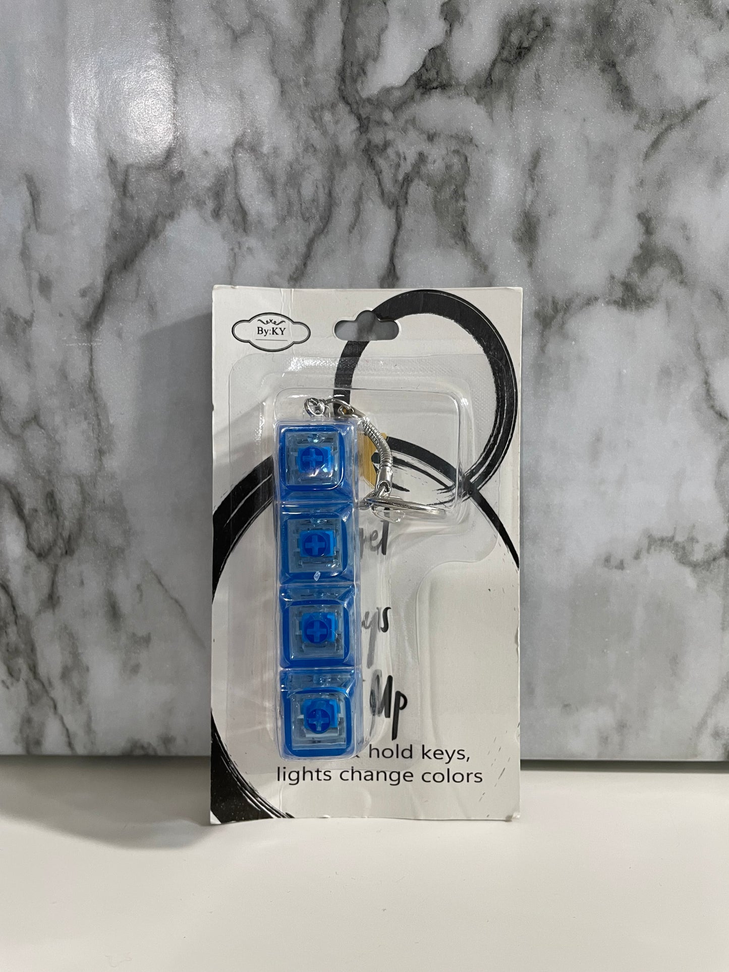 Computer Keys Fidget Keychain - Blue