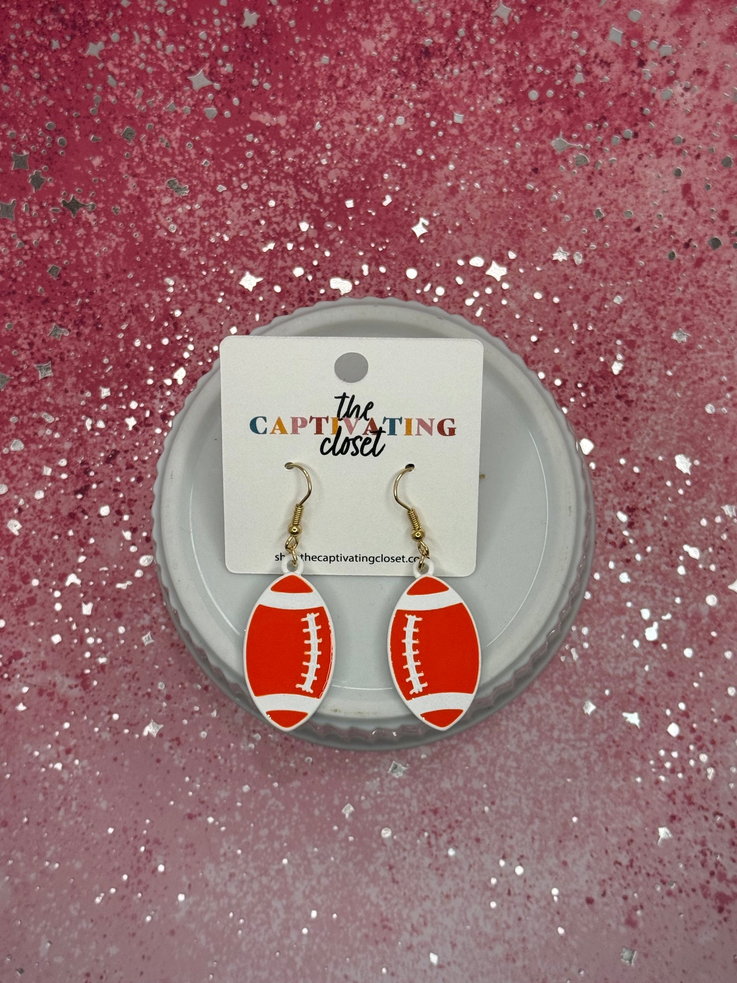 Orange Football Dangle