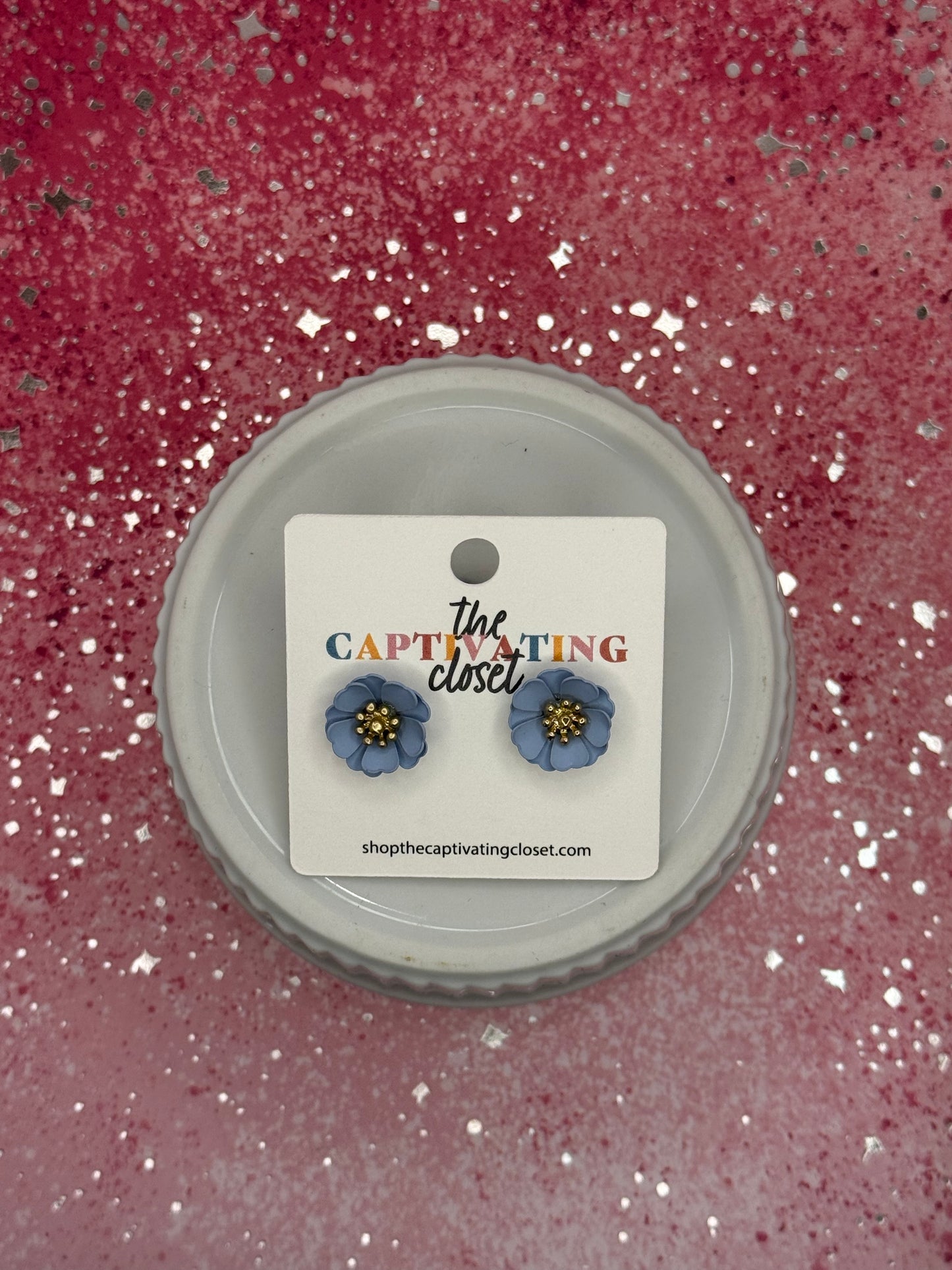 Blue Flower Earring