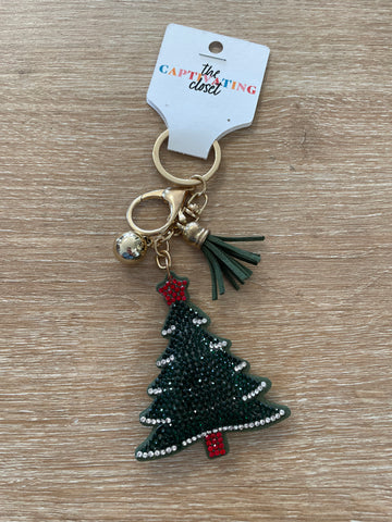 Christmas Tree Rhinestone Key Chain