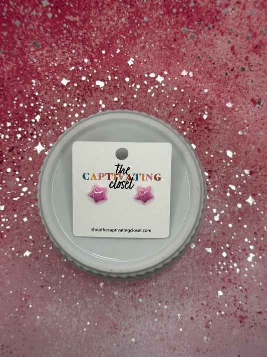 Pink Star Studs