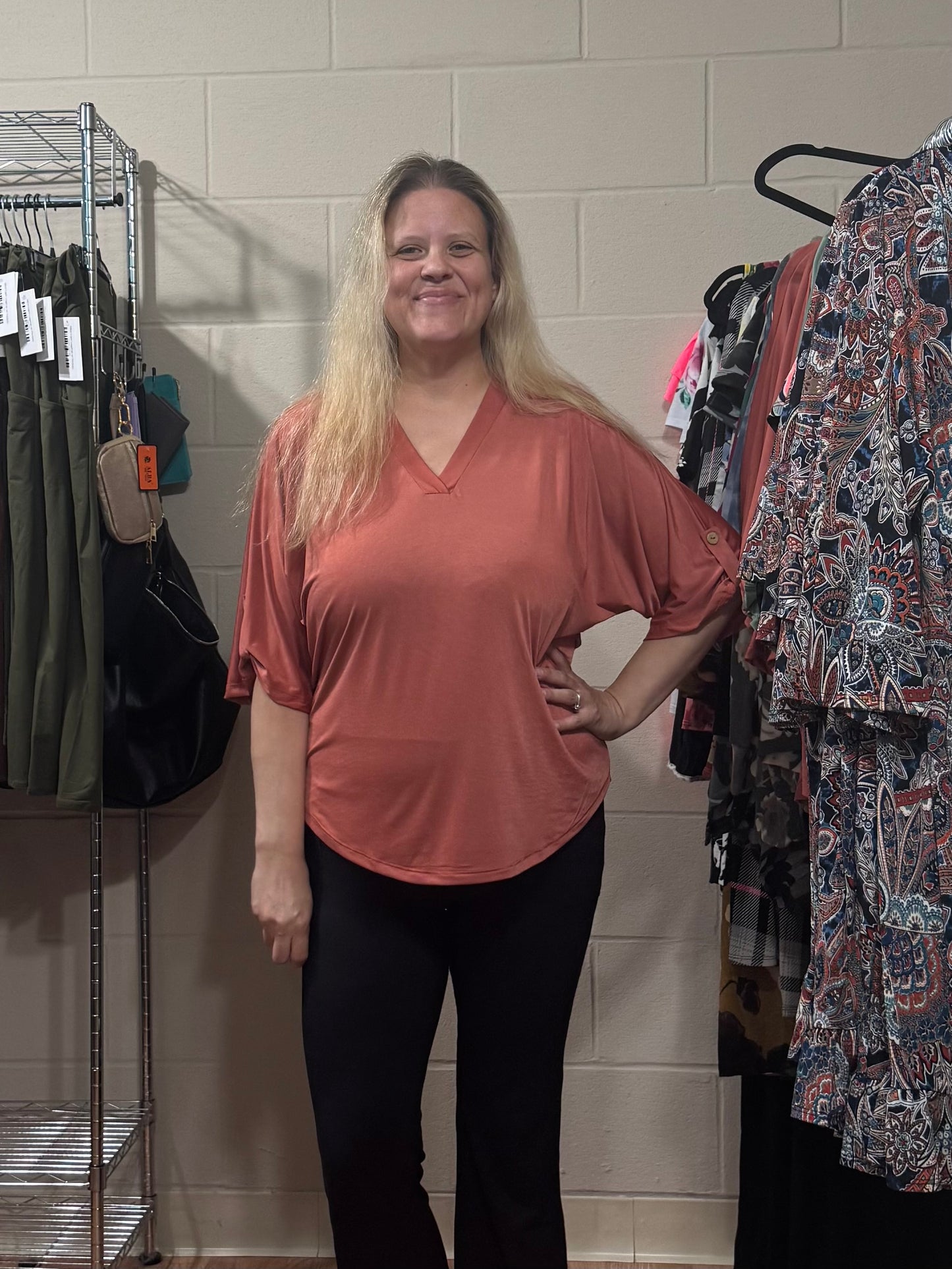 Terracotta 3/4 Sleeve Top