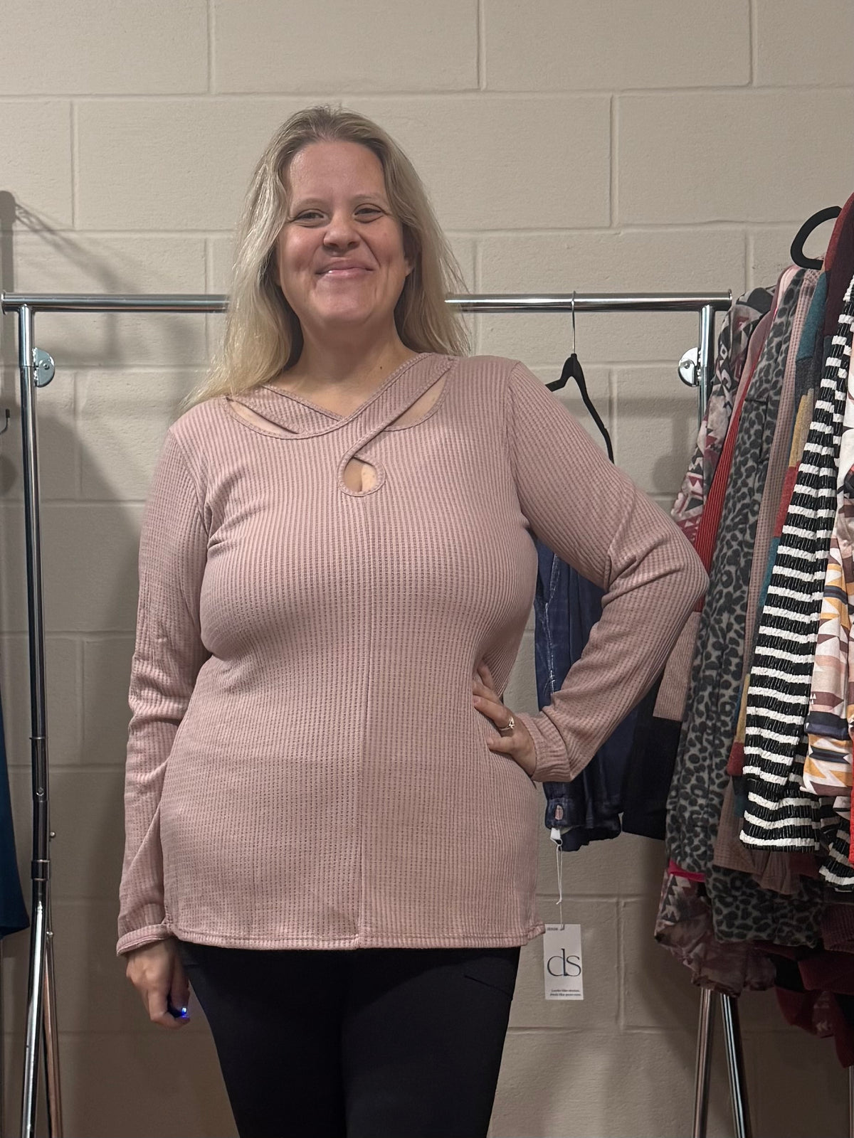 Blush Thermal Top w/ Keyhole