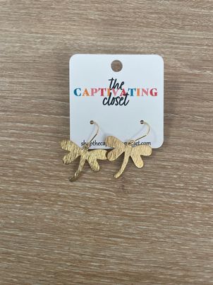 Gold Dragonfly Dangle