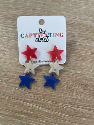 Red, White, & Blue Tiered Star Dangle