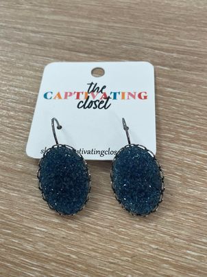 Midnight Blue Druzy Earrings
