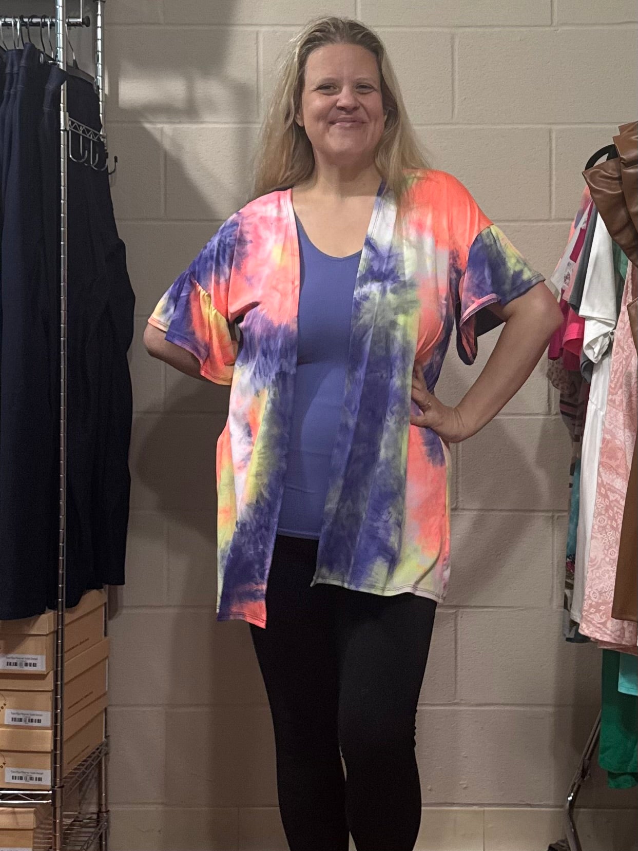 Bright Tie Dye Kimono