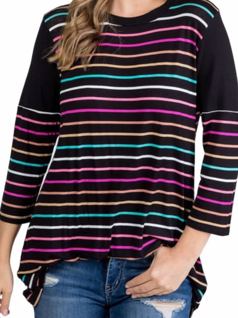Multi-color Stripe Top