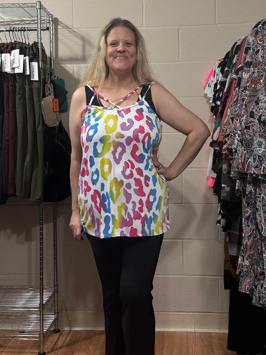 Bright Cheetah Sleeveless Top