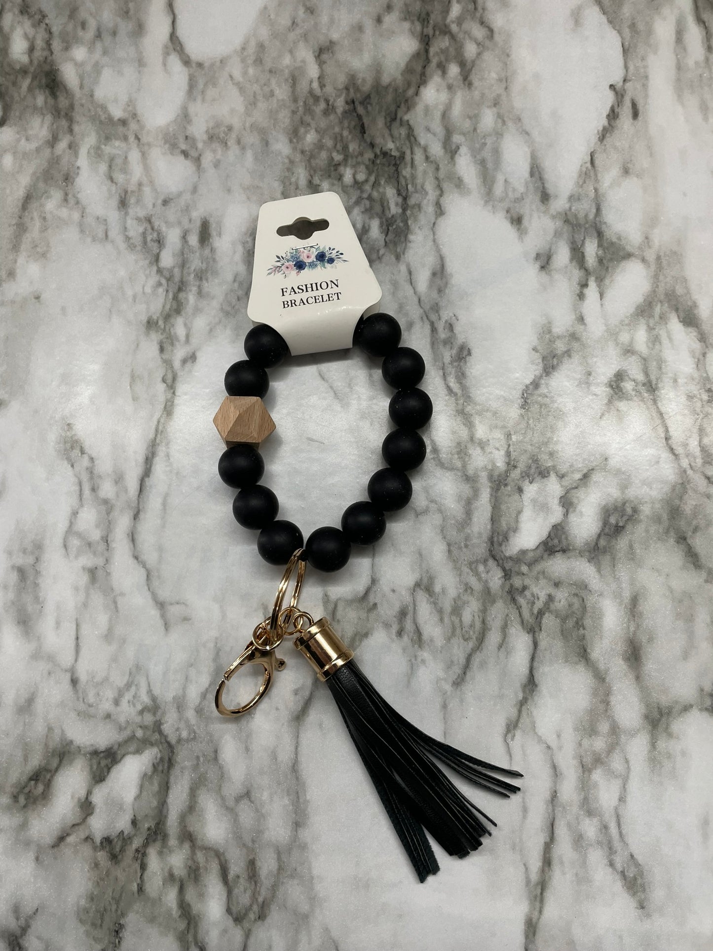 Black Clay Bead Wristlet