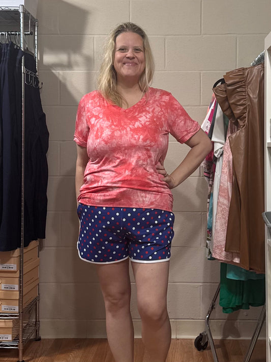 Red White & Blue Polka Dot Every Day Shorts
