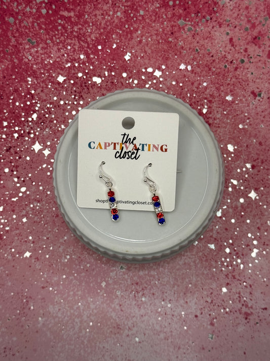 Red, White, & Blue Bar Dangle Earring