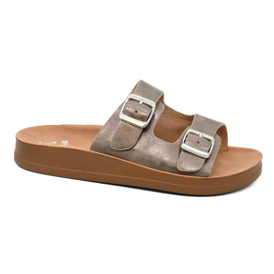 Bronze Let's Be Real Sandals - Corky's
