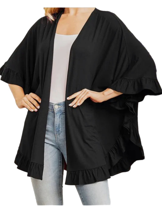 Black Ruffle Kimono