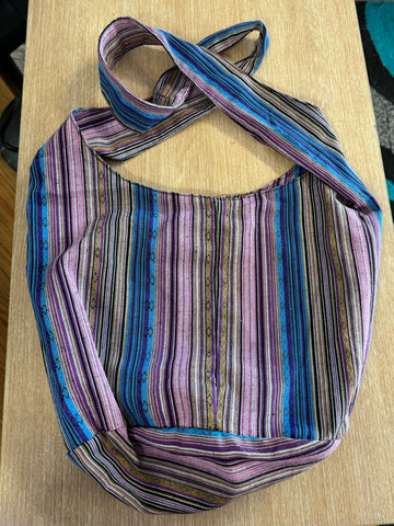 Striped Boho Style Shoulder Bag