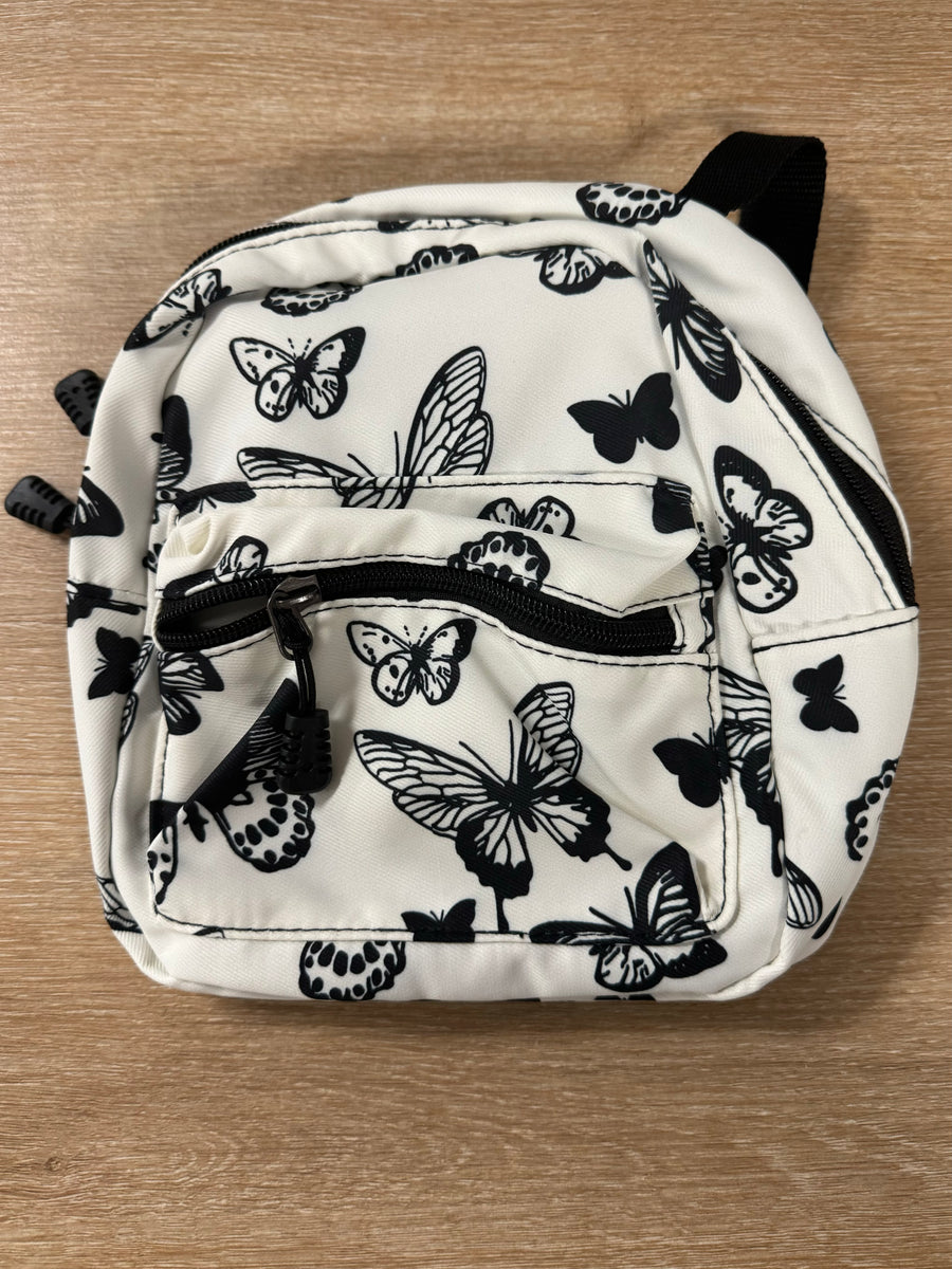 Small Black & White Butterfly Backpack