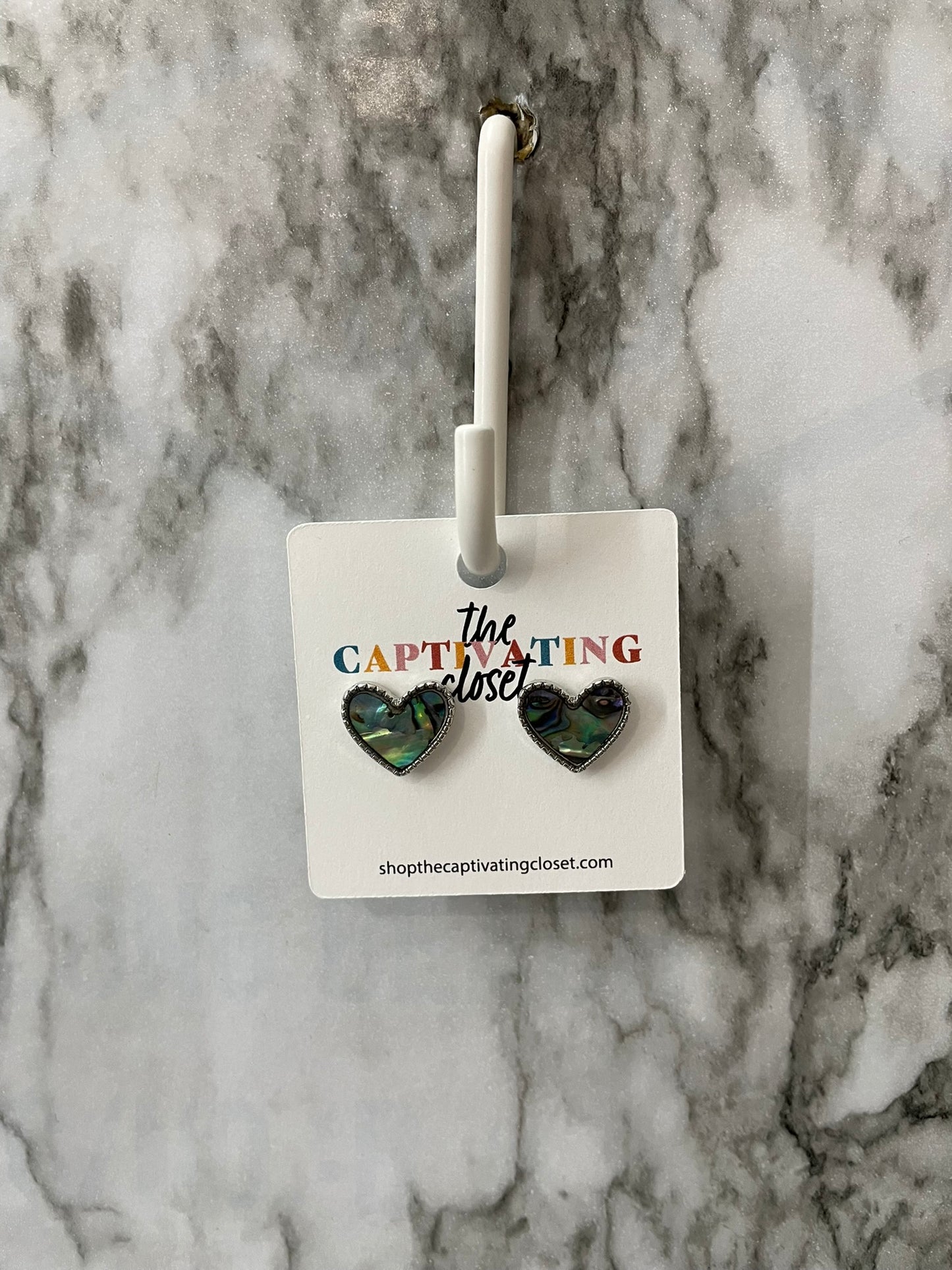Green & Blue Heart Earrings