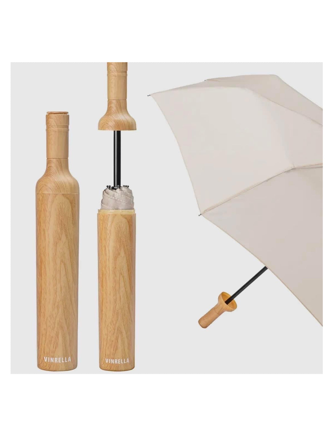 Umbrella in a Bottle - Wooden Appearance