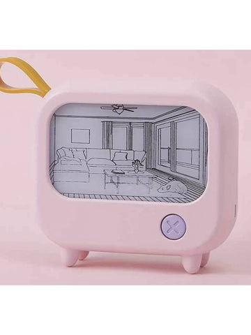 Pink TV-shaped Light Box
