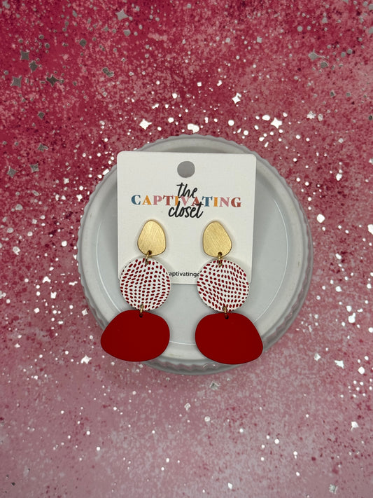 Red Tiered Dangle Earring