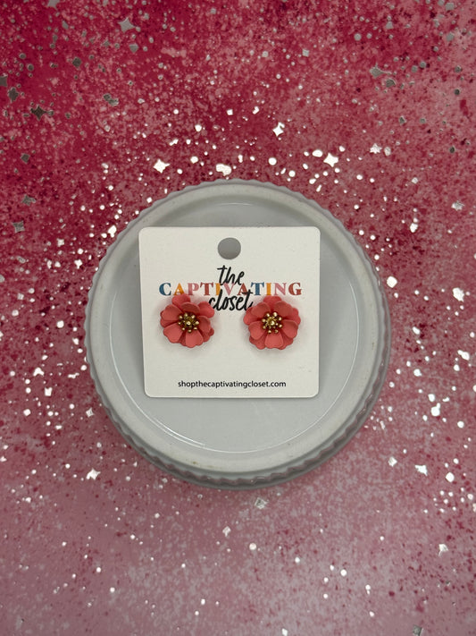 Pink Flower Earring