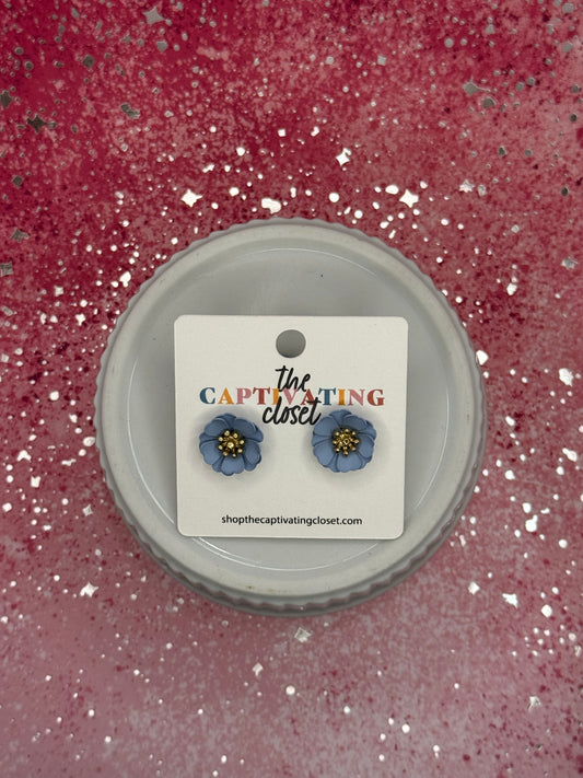 Blue Flower Earring