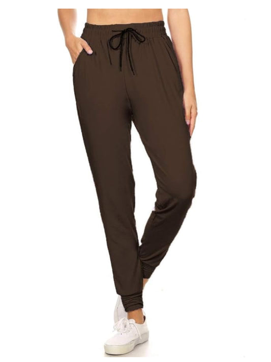 Dark Brown Joggers w/ Drawstring Waist and Pockets