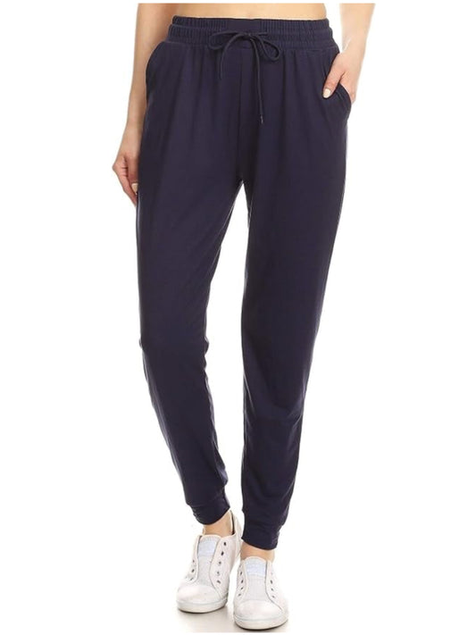 Navy Joggers w/ Drawstring Waist and Pockets (Copy)