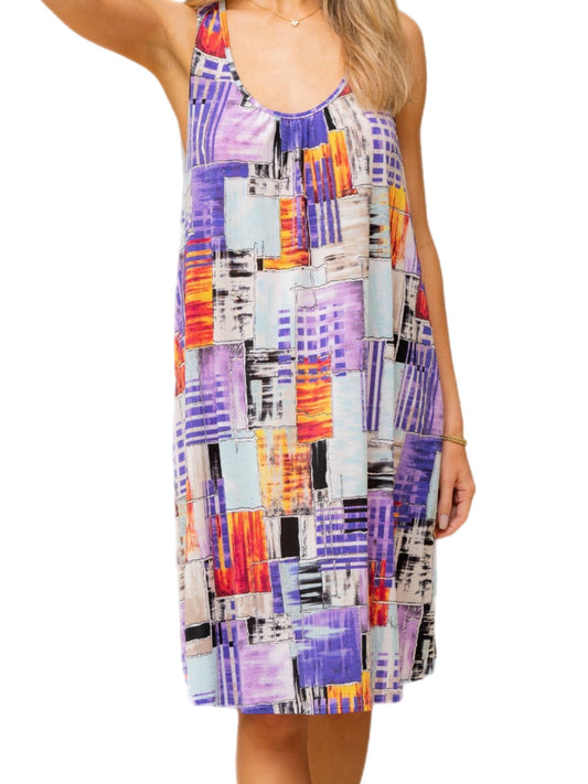 Abstract Print Tank Dress