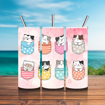 20 oz. Tumbler - Cats in Pockets