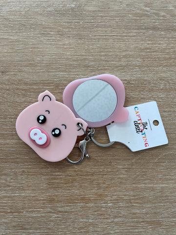 Pig Mirror Keychain