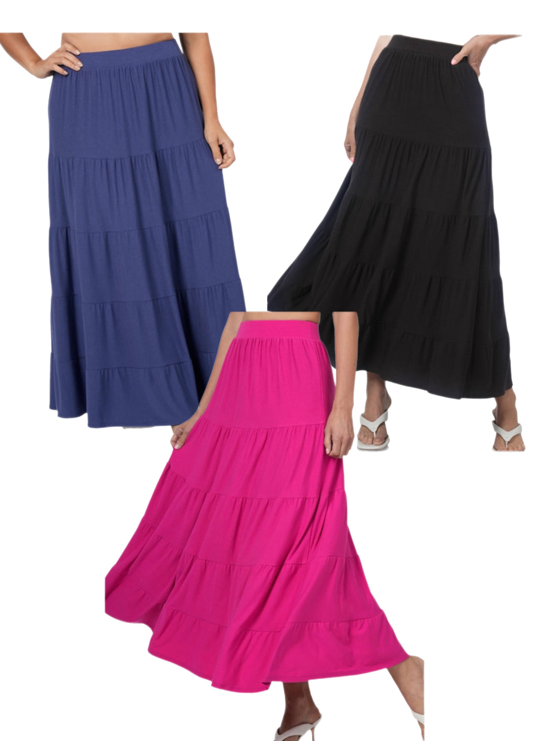 Zenana Tiered Maxi Skirt