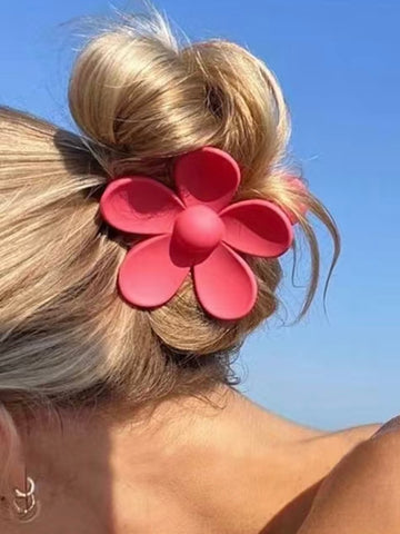 Flower Shaped Hair Claw (Solid Colors)