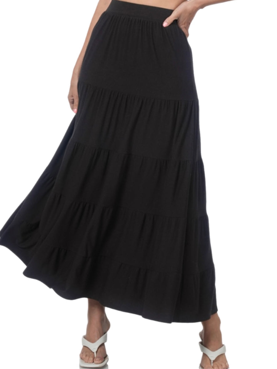 Zenana Tiered Maxi Skirt