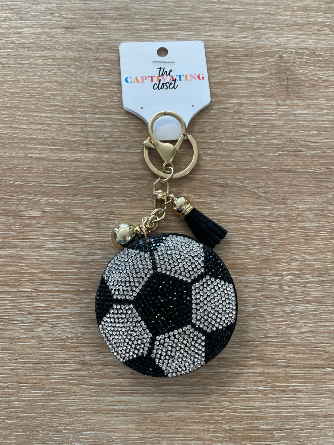 Soccer Ball Rhinestone Keychain