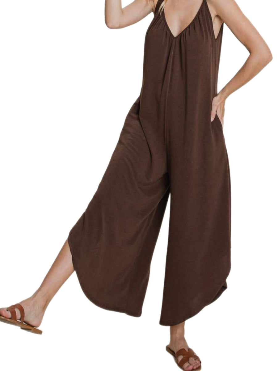 Brown Jumpsuit w/ Pockets