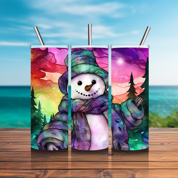 20 oz. Tumbler - Colorful Snowman