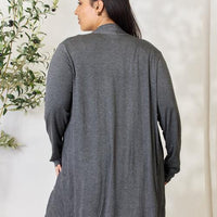 Celeste Full Size Open Front Cardigan with Pockets