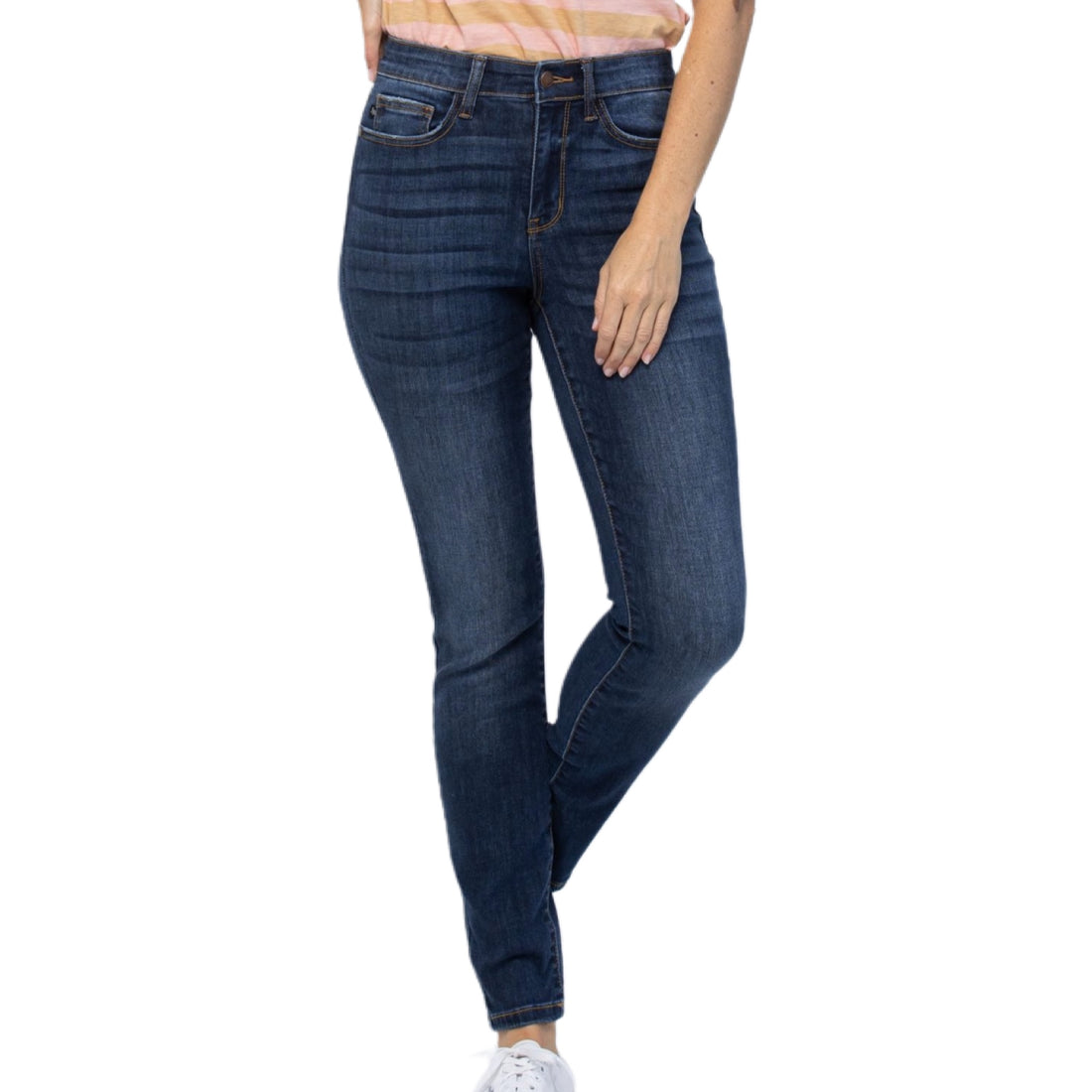 High Rise Dark Wash Relaxed Fit Jeans (Judy Blue)