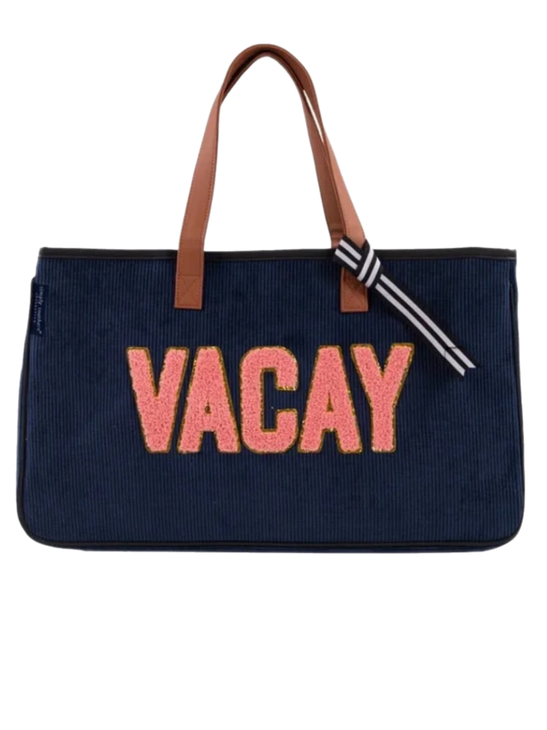 Simply Southern Navy Corduroy Tote - Vacay